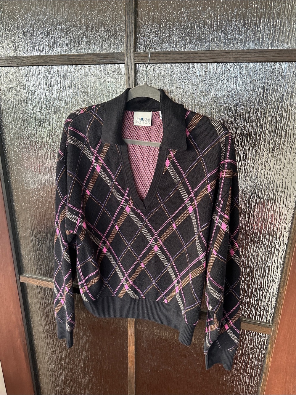 Untitled in Motion Plaid Knit Polo Sweater Sz M. - Picture 7 of 12